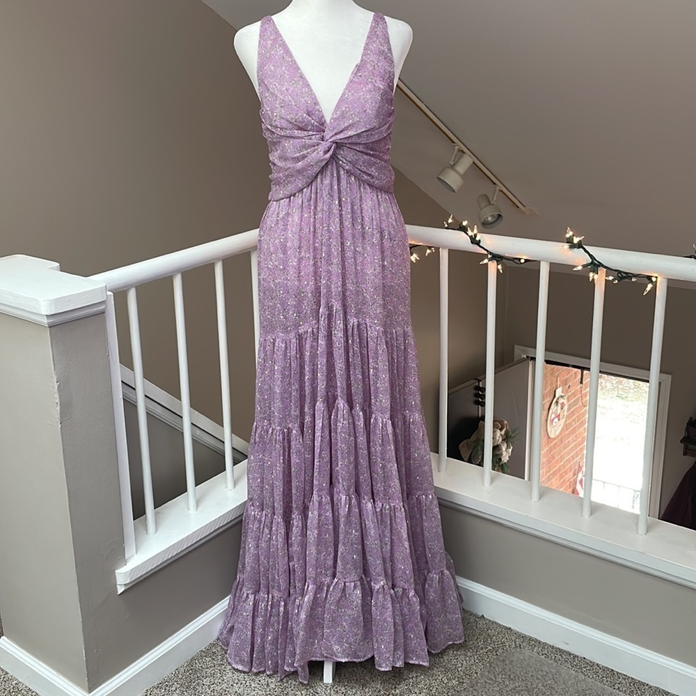 Sabina Musayev | Chamomile Maxi Dress in Lilac Ditsy - M